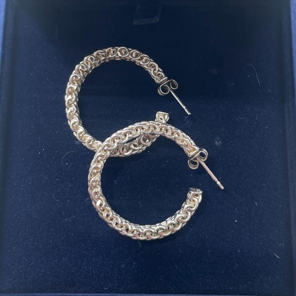 Tiffany & Co. Silver Braided Hoop Earrings - Picture 6 of 8